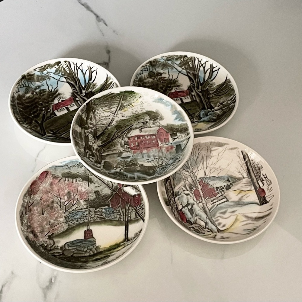 SET of 5 Friendly Village Coasters by Johnson Brothers